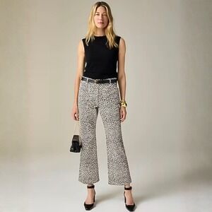 J.Crew High-rise Kickout Jean Size 29 with Sailor Pockets in Leopard Print $148